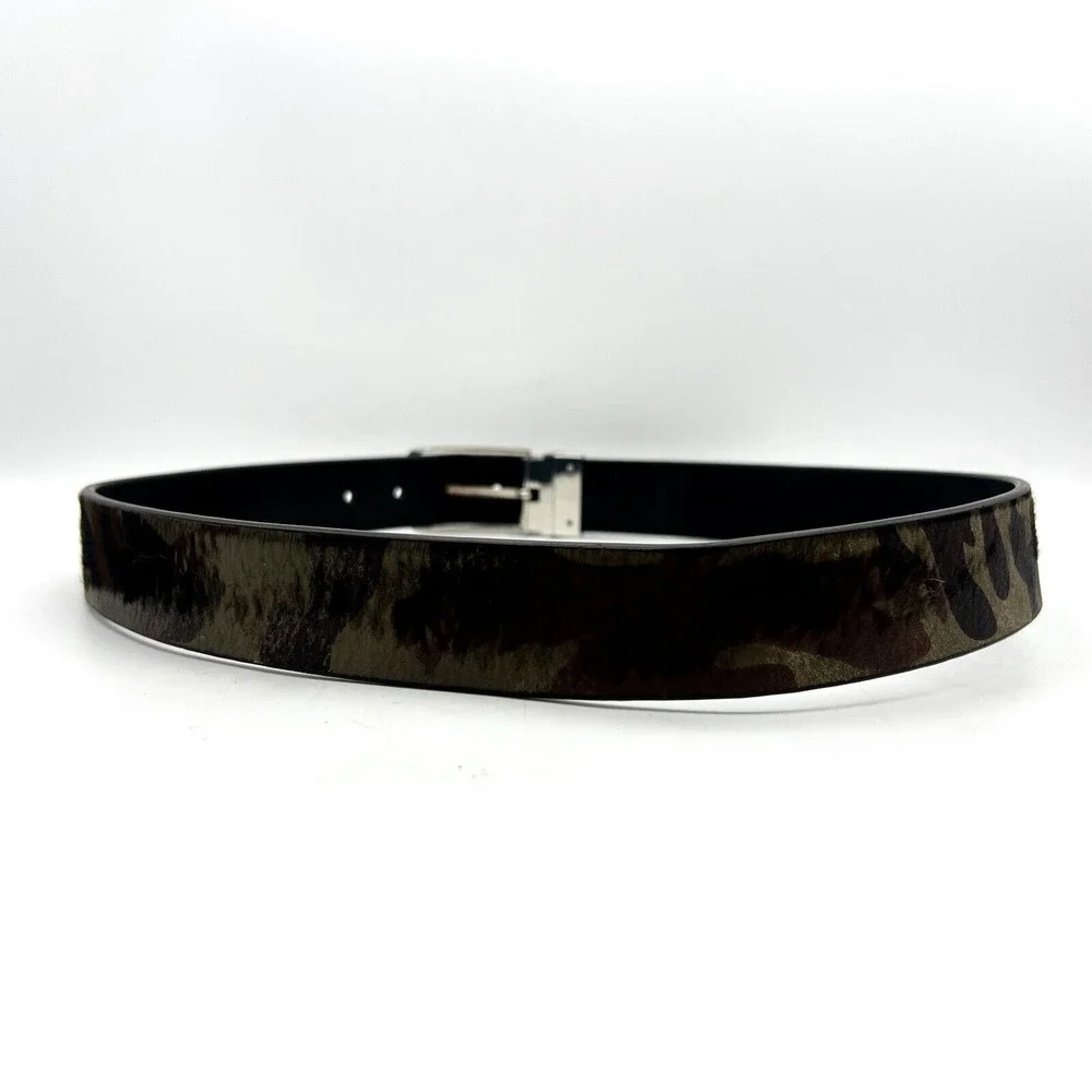 Robert Graham Leather Belt Men's Sz 34 McQueen Reversible Camo Calf Hair READ!